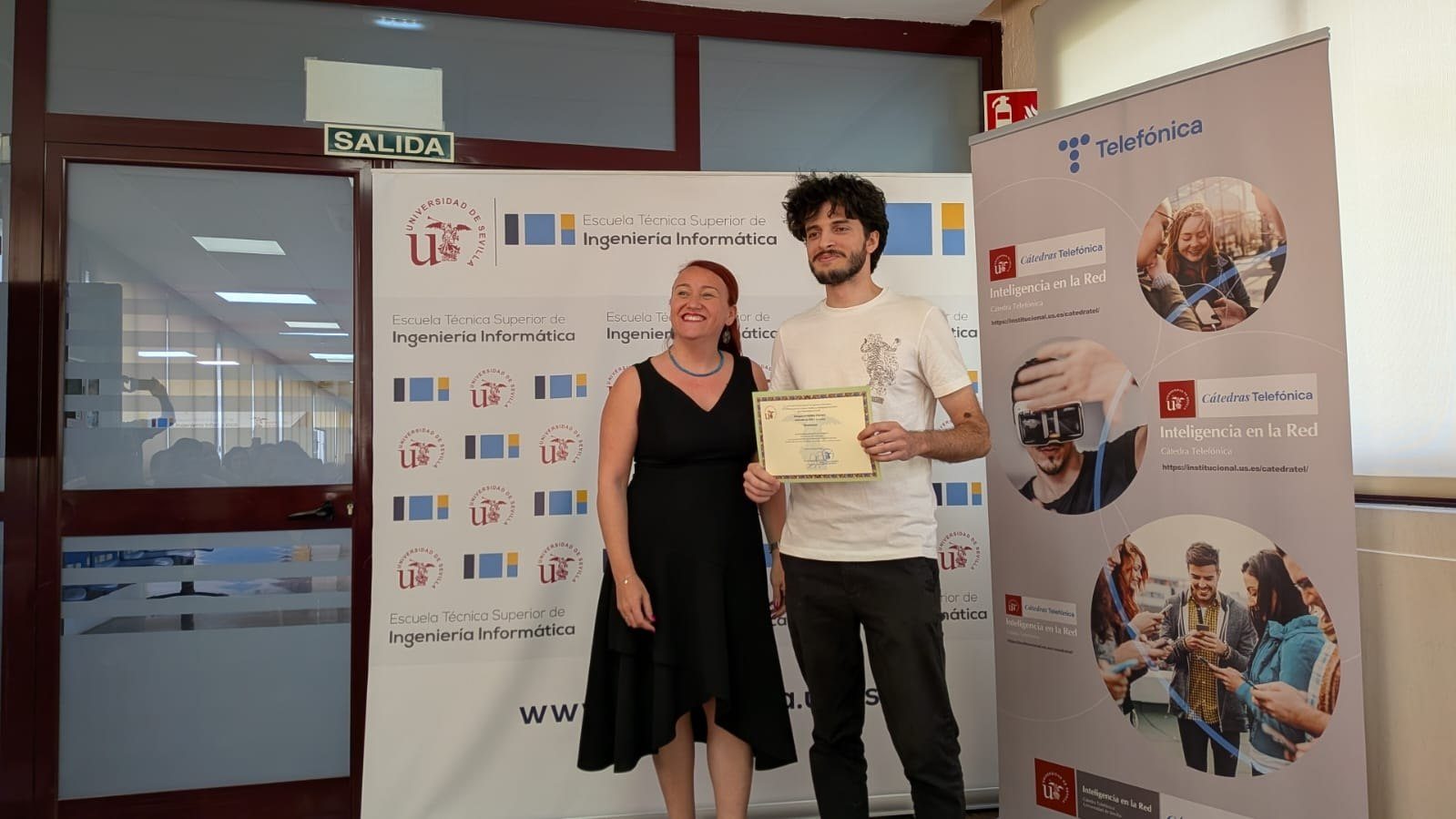 Ibrahim Najjar receiving first prize at Hack4Change 2026