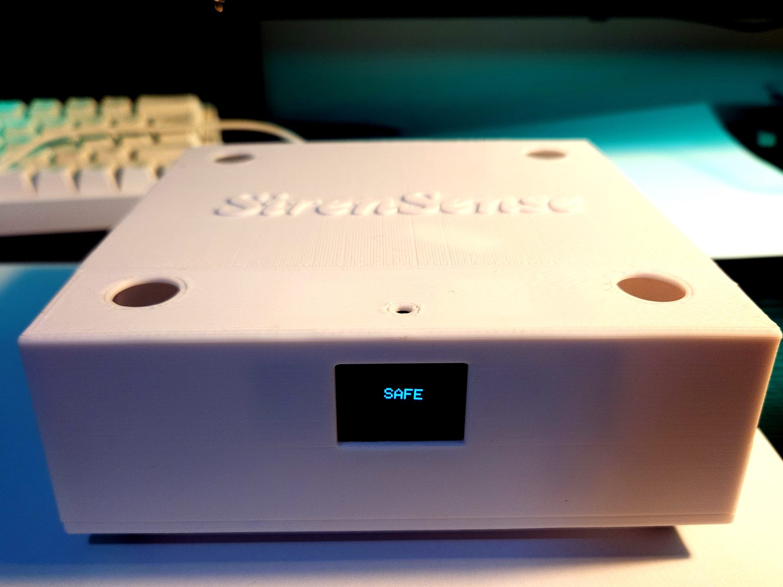 SirenSense cabin unit prototype with camera, screen and antenna